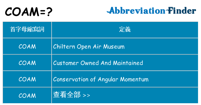 coam 代表什麼