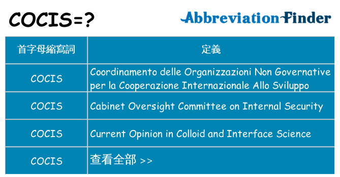 cocis 代表什麼