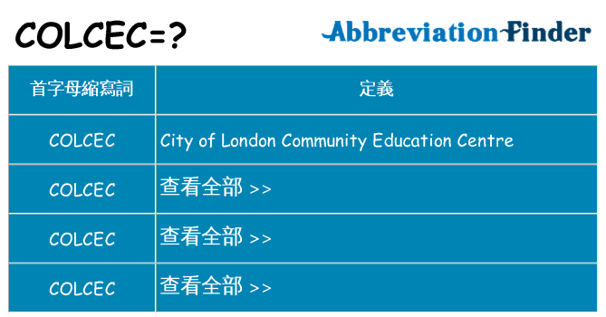 colcec 代表什麼