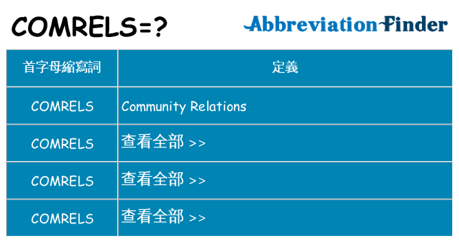 comrels 代表什麼