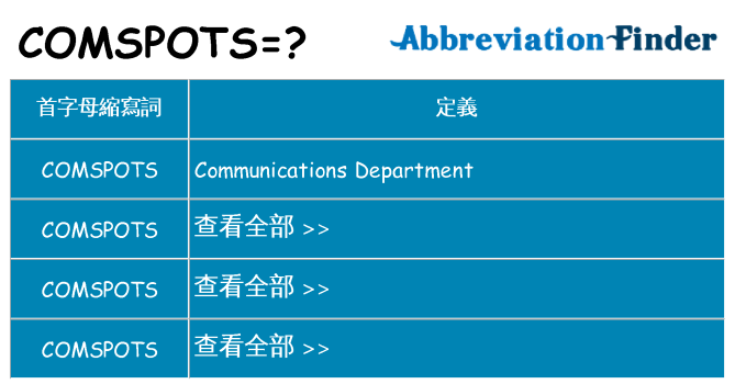 comspots 代表什麼