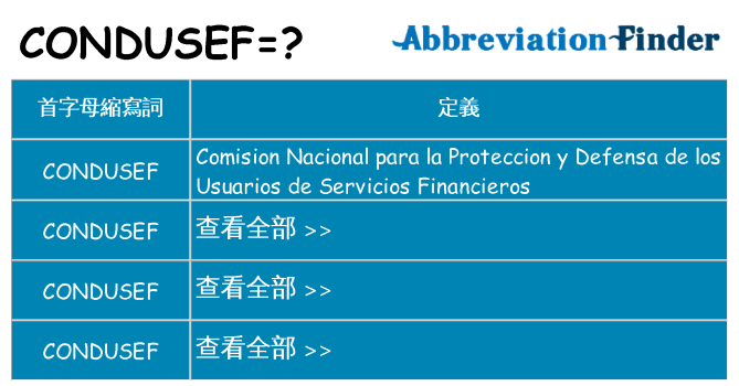 condusef 代表什麼