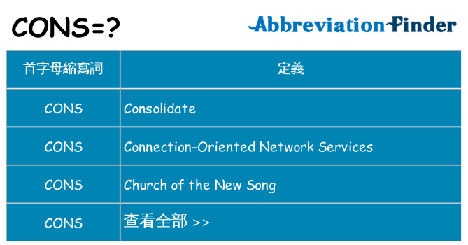 cons 代表什麼