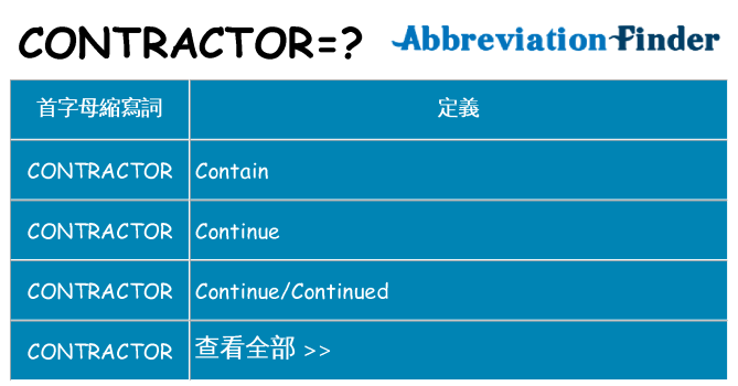 contractor 代表什麼