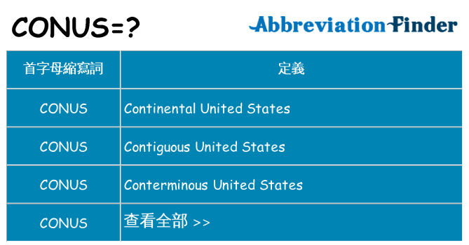 conus 代表什麼
