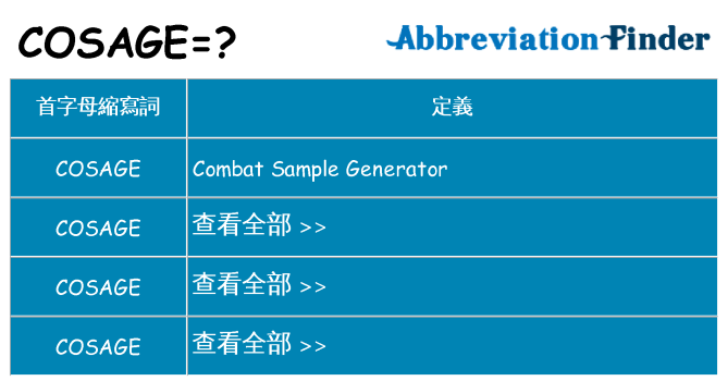 cosage 代表什麼