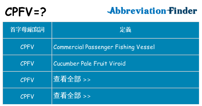 cpfv 代表什麼