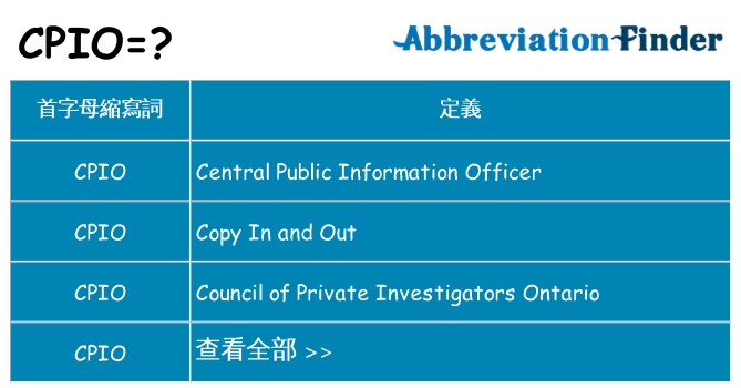 cpio 代表什麼