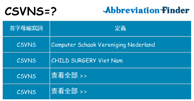 csvns 代表什麼