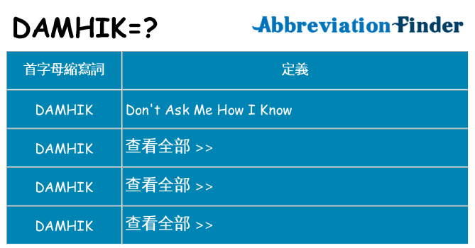 damhik 代表什麼