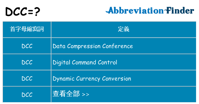 dcc 代表什麼