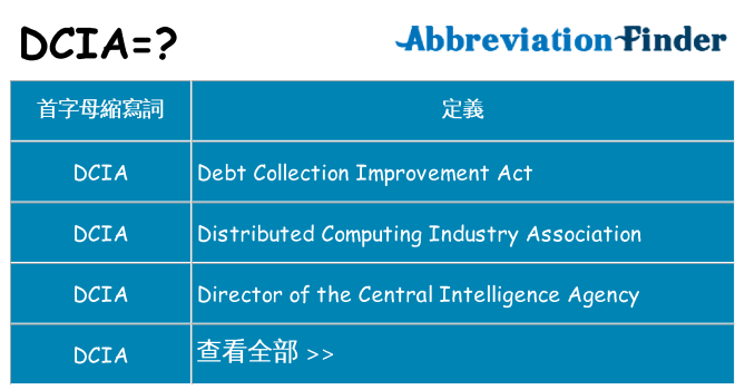dcia 代表什麼