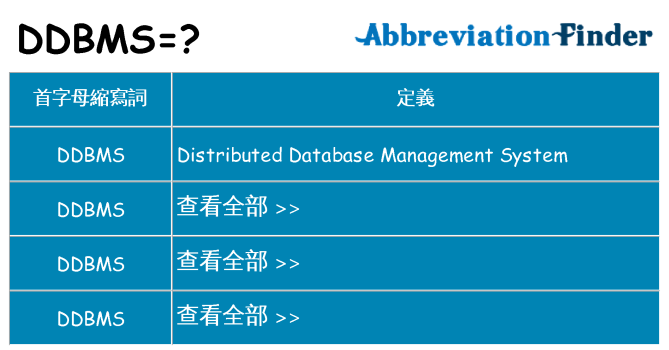 ddbms 代表什麼