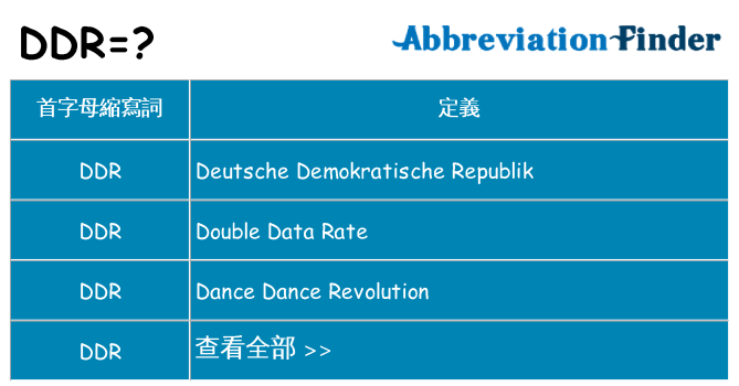 ddr 代表什麼