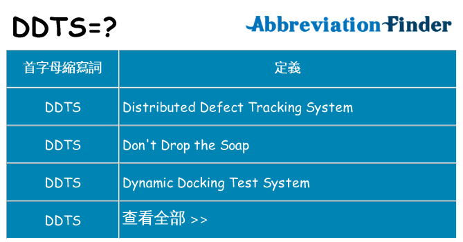 ddts 代表什麼