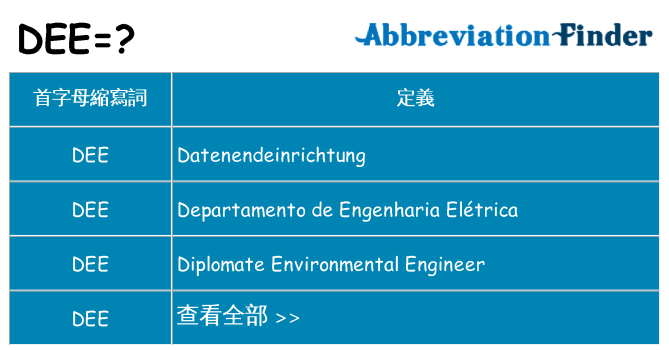 dee 代表什麼