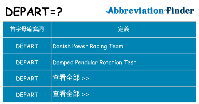 depart 代表什麼