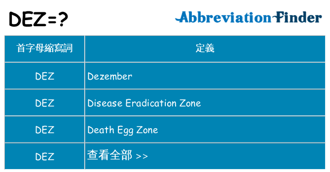 dez 代表什麼