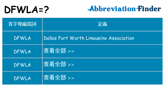 dfwla 代表什麼