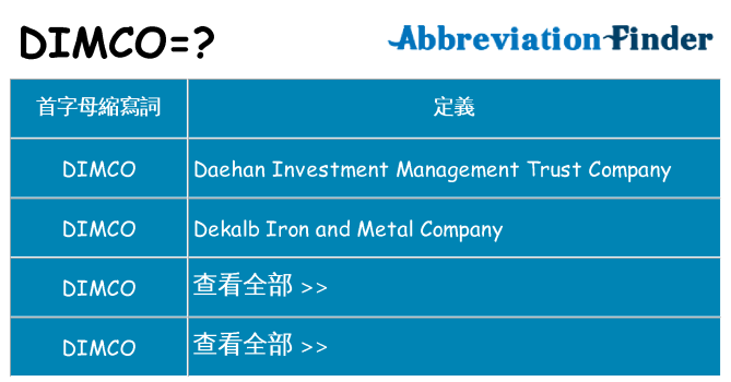 dimco 代表什麼