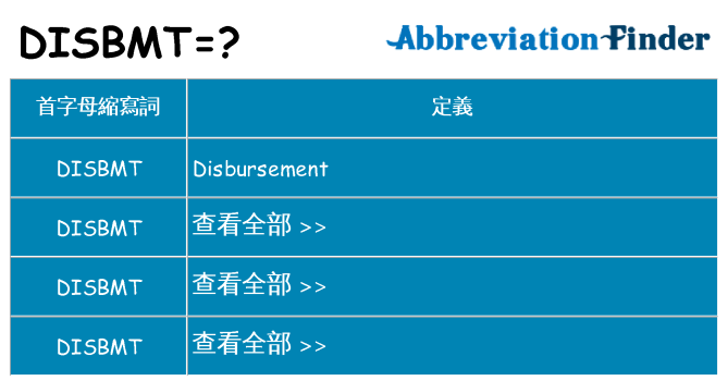 disbmt 代表什麼