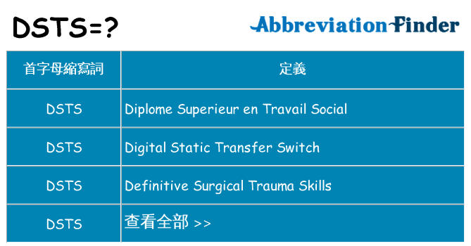 dsts 代表什麼