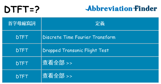 dtft 代表什麼