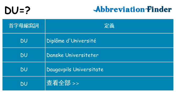 du 代表什麼
