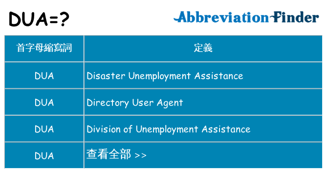 dua 代表什麼