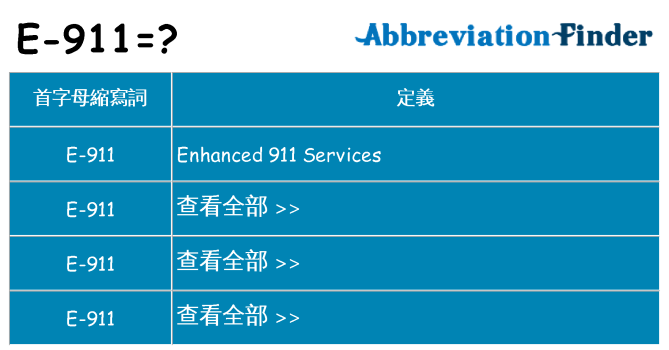 e-911 代表什麼