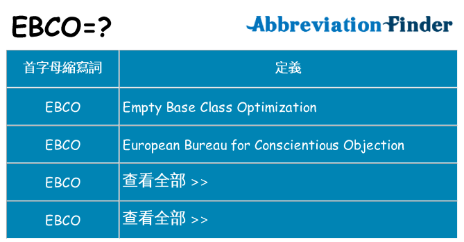 ebco 代表什麼