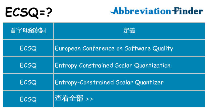 ecsq 代表什麼