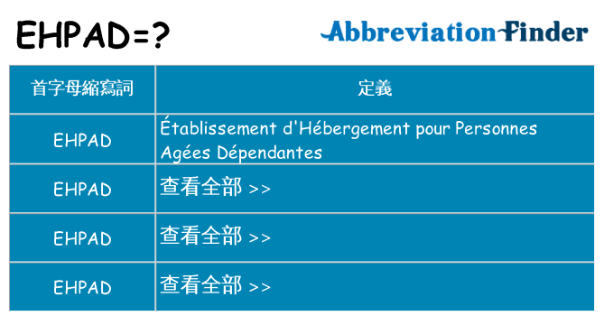 ehpad 代表什麼