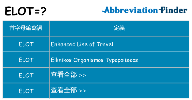 elot 代表什麼