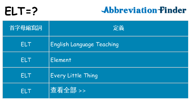 elt 代表什麼