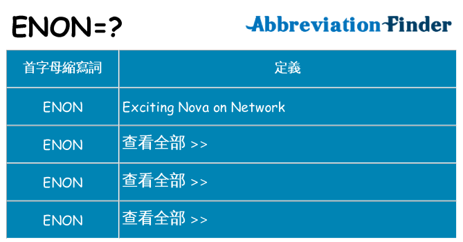 enon 代表什麼