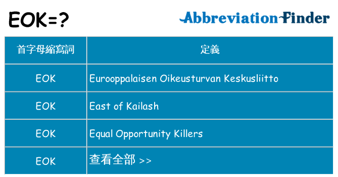 eok 代表什麼