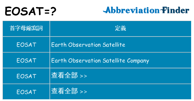 eosat 代表什麼