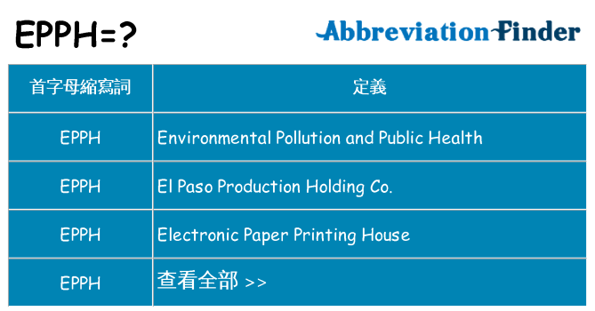 epph 代表什麼