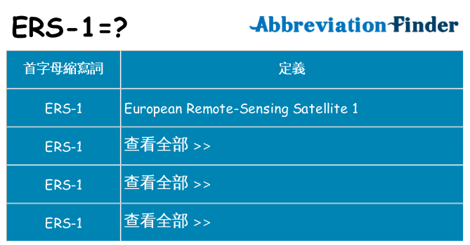 ers-1 代表什麼