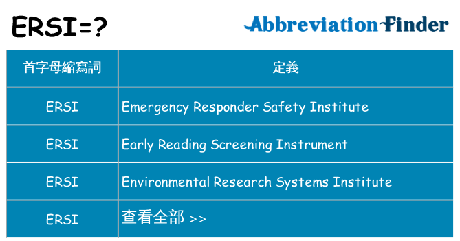 ersi 代表什麼