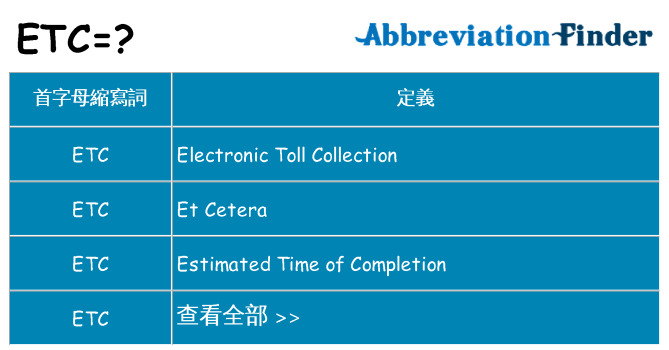 etc 代表什麼