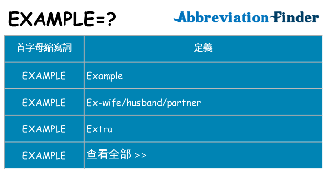 example 代表什麼
