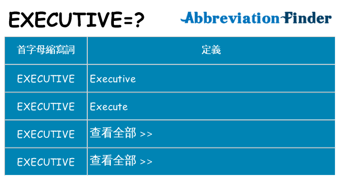 executive 代表什麼