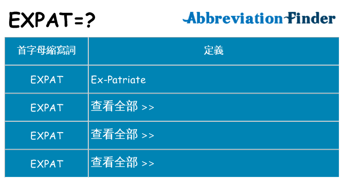 expat 代表什麼