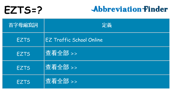 ezts 代表什麼