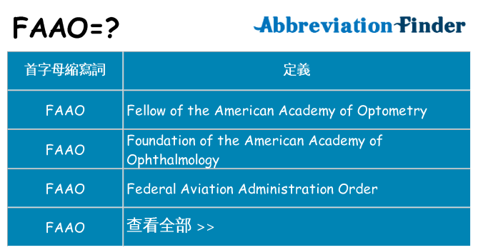 faao 代表什麼