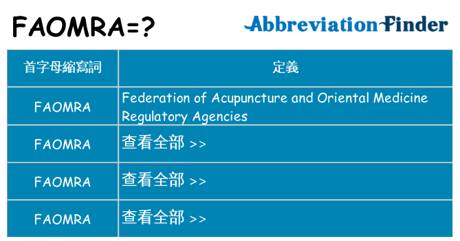 faomra 代表什麼