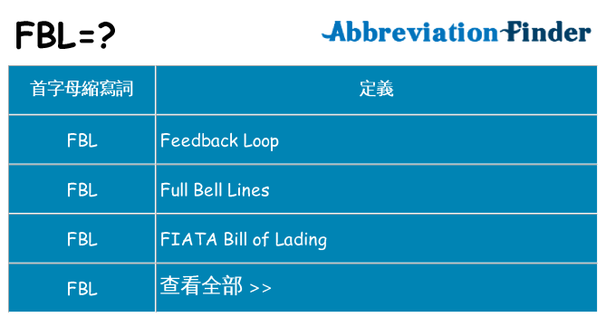 fbl 代表什麼