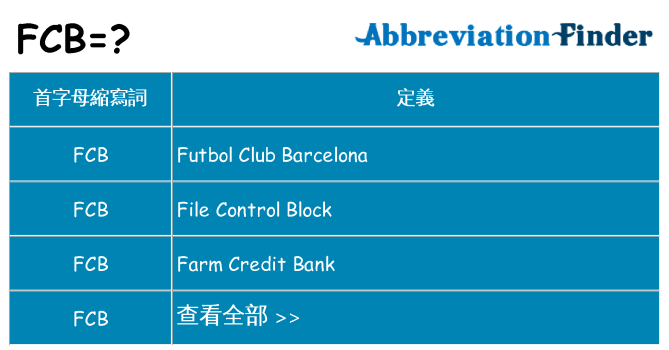 fcb 代表什麼